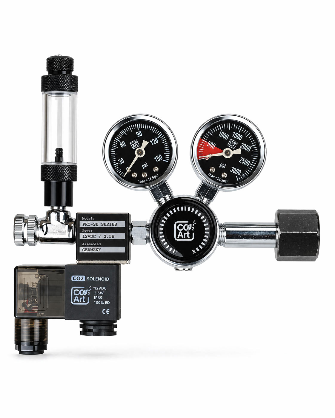 Série PRO-SE - Détendeur CO2 Double Détente pour Aquarium avec Électrovanne Intégrée